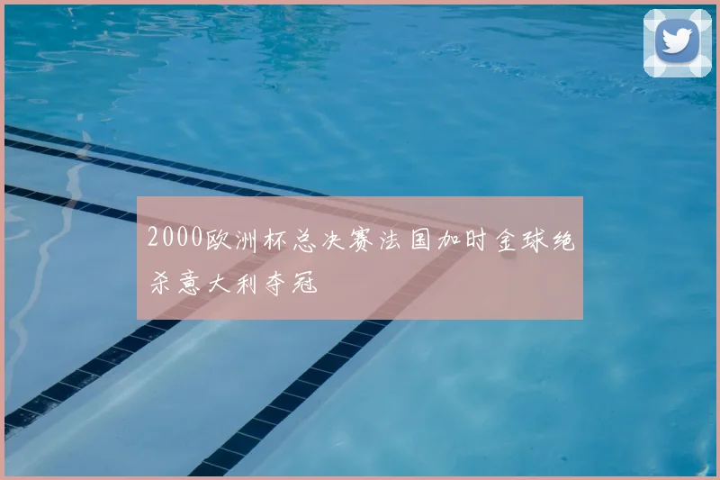 2000欧洲杯总决赛法国加时金球绝杀意大利夺冠